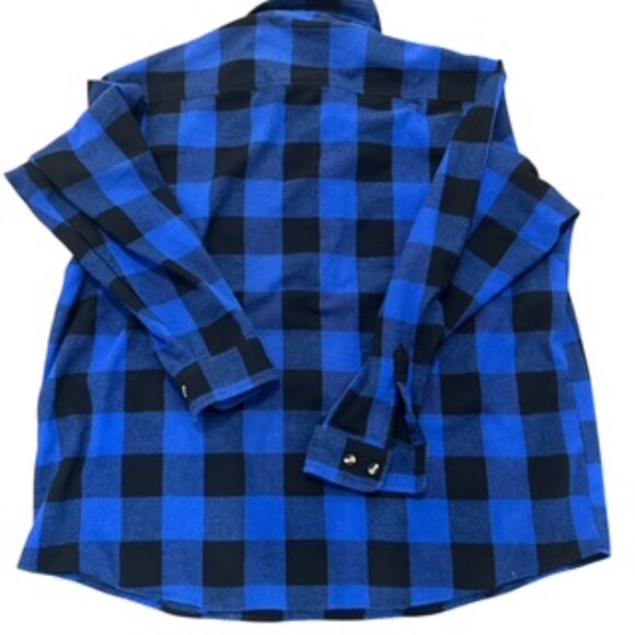 Hickory Shirt Company Men’s 3XLT Cotton Flannel LS Shirt Blue Plaid 1/4 Zip - Picture 7 of 11